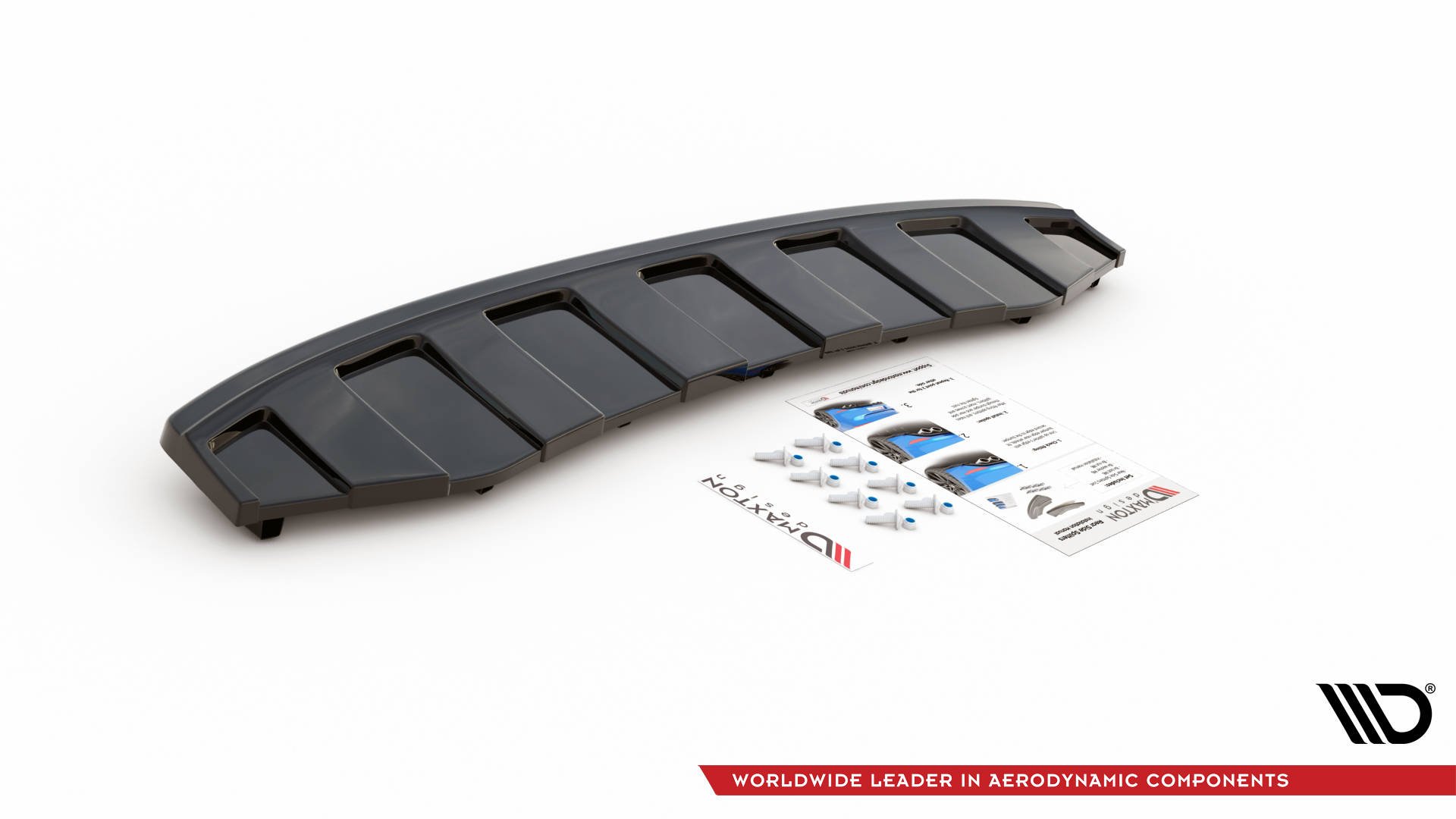 Maxton Heckansatz AUDI A6 C7 S-LINE AVANT AUSPUFF 2X1 im DTM LOOK schwarz Hochglanz