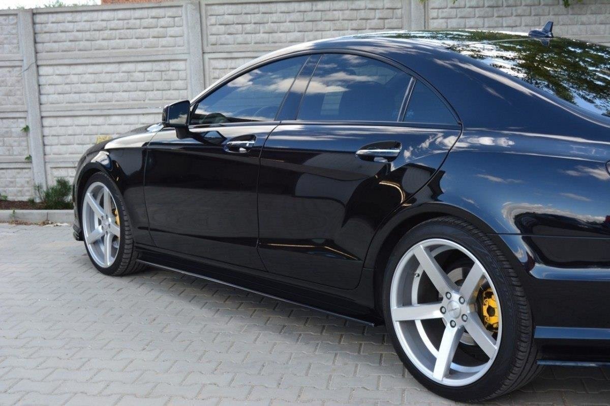 Maxton Seitenschweller Ansatz für MERCEDES CLS C218 AMG LINE schwarz matt
