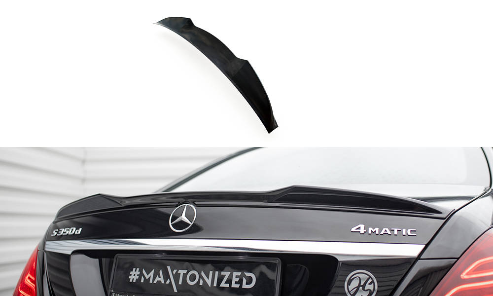 Maxton Spoiler CAP 3D für Mercedes-Benz S W222 / W222 Facelift schwarz Hochglanz