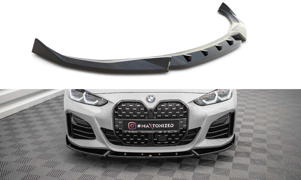 Maxton Front Ansatz V.2 für BMW 4er / i4 Gran Coupe M-Paket / M440i G26 schwarz Hochglanz