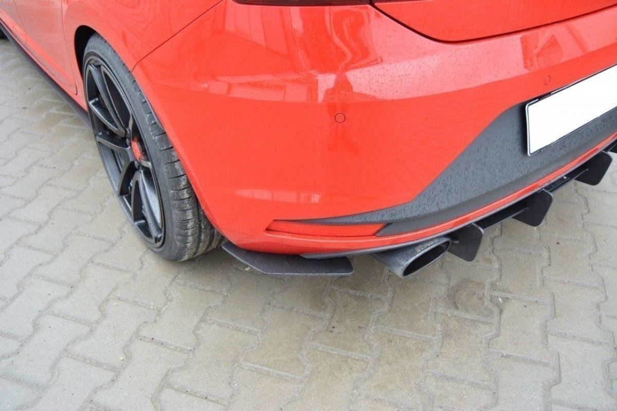 Maxton SEAT LEON III CUPRA Diffusor Heck Ansatz für Heckschürze für & Heck Ansatz Flaps Diffusor für