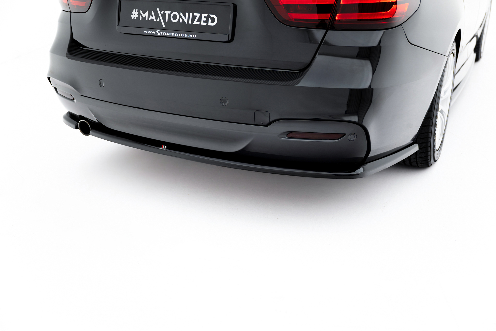 Maxton Heck Ansatz Flaps Diffusor V.2 für BMW 3er GT M-Paket F34 schwarz Hochglanz