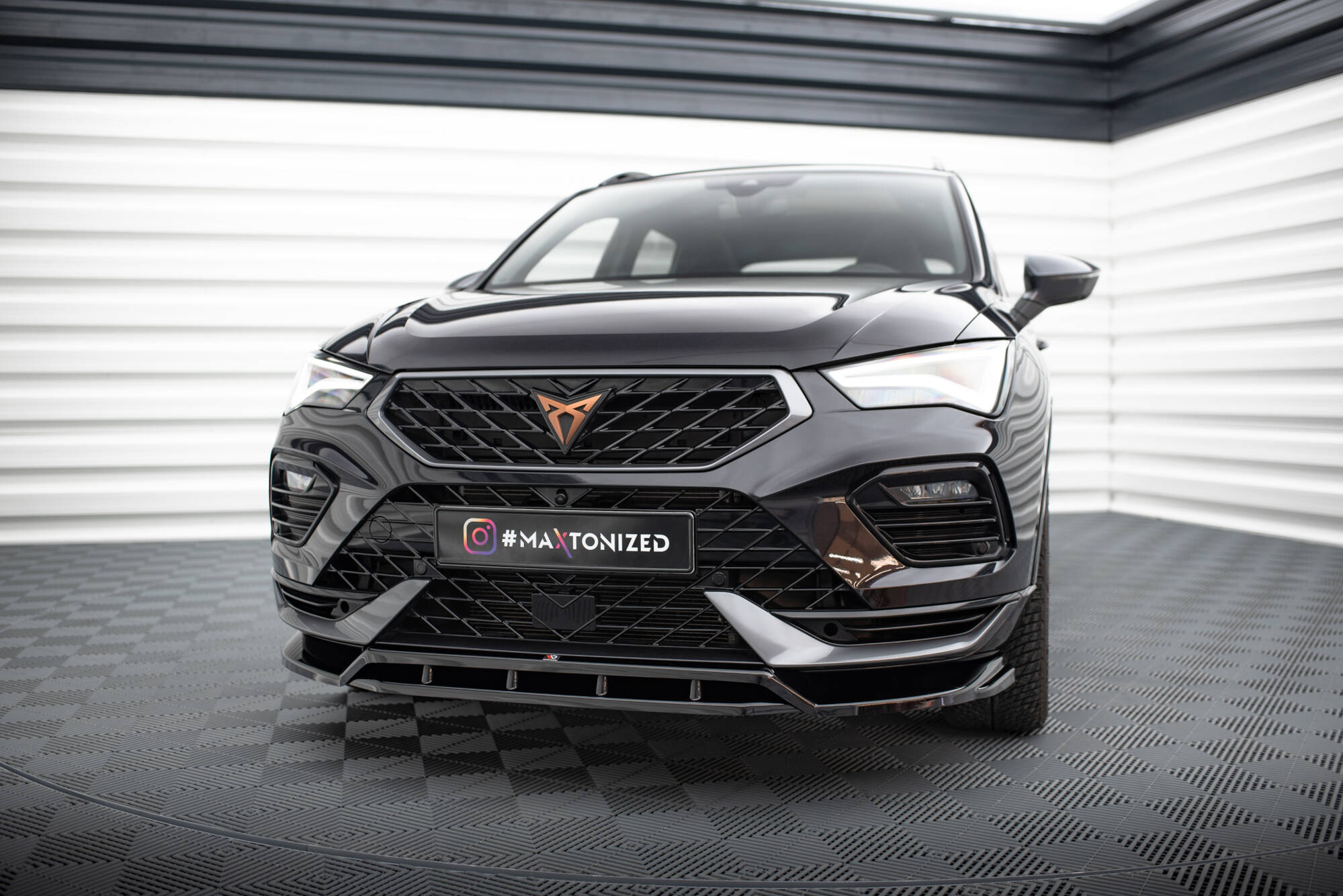 Maxton Front Ansatz für Cupra Ateca Mk1 Facelift schwarz Hochglanz