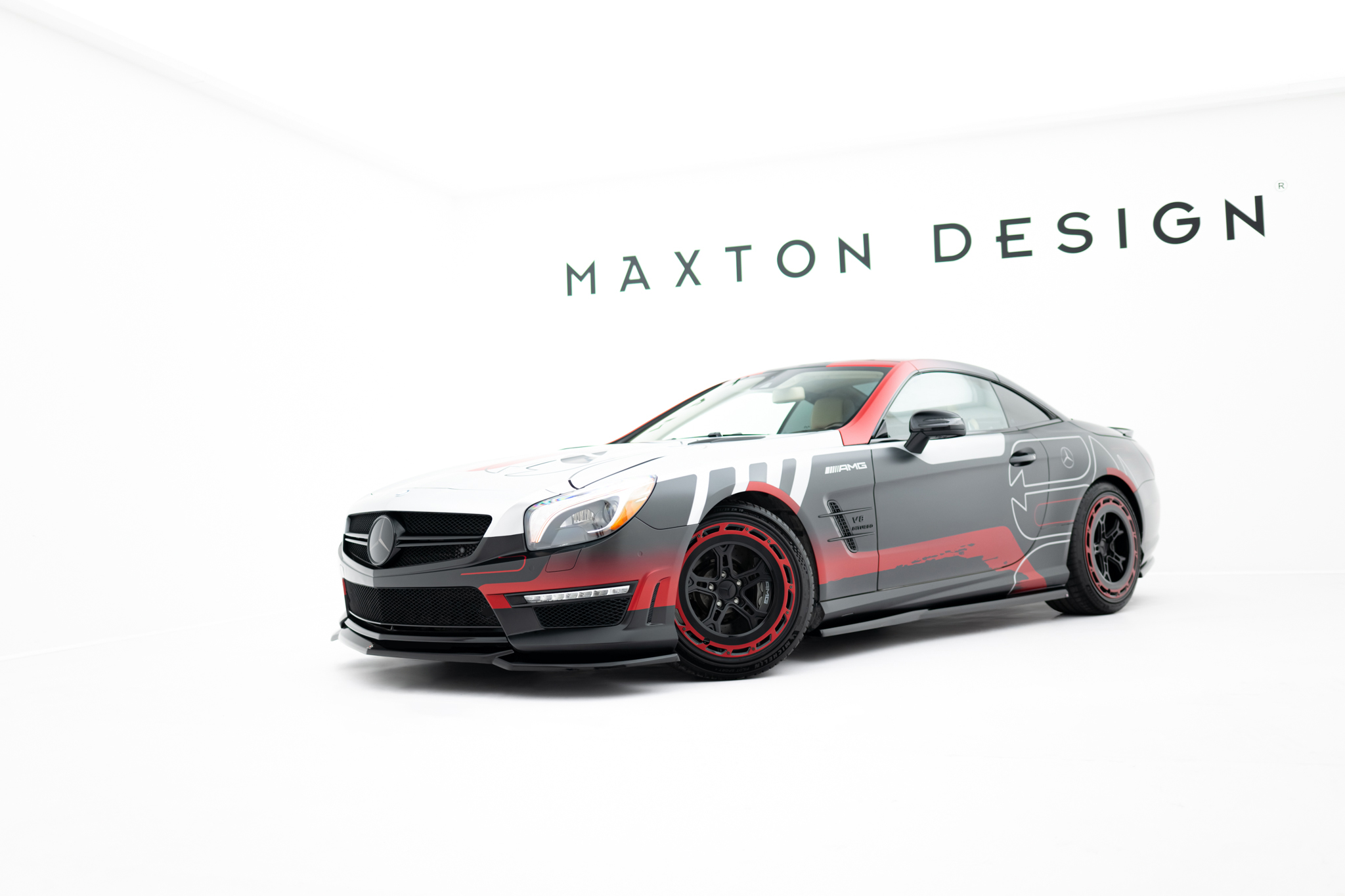 Maxton Front Ansatz V.2 für Mercedes-Benz SL 63 AMG R231 schwarz Hochglanz