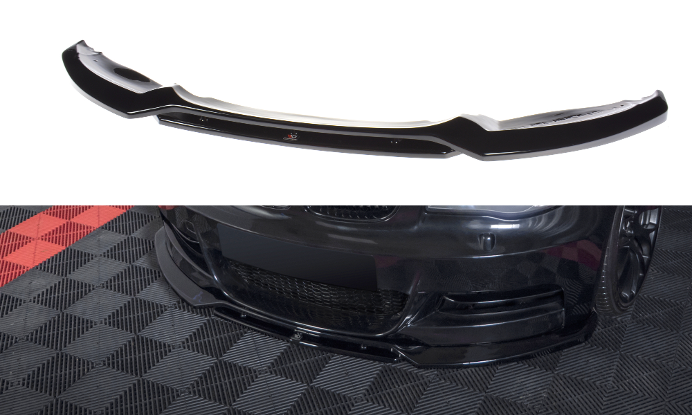 Maxton Front Ansatz V.1 passend für 1er M-Paket E82 Facelift schwarz Hochglanz