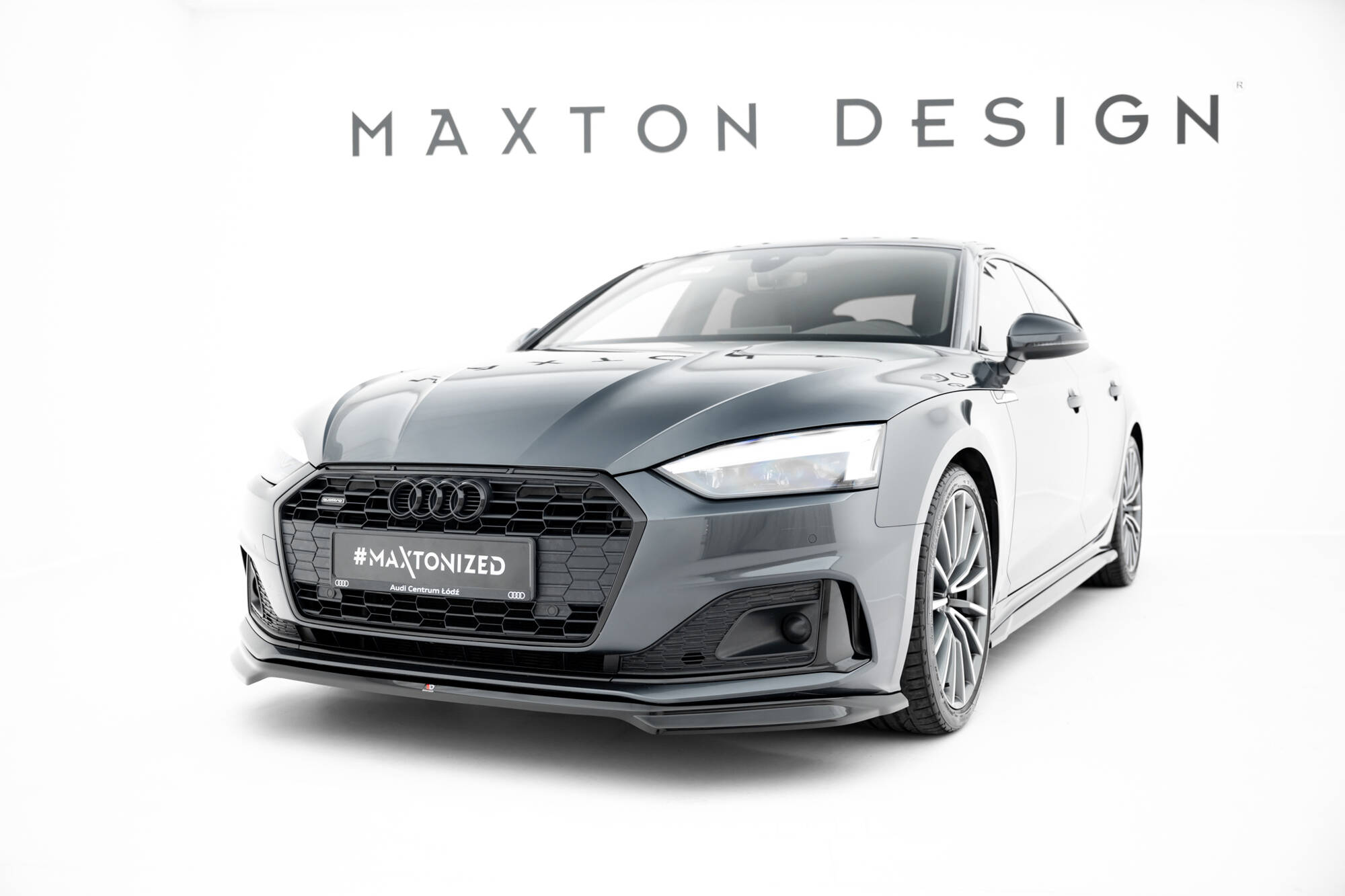 Maxton Front Ansatz V.1 passend für A5 F5 Facelift schwarz Hochglanz