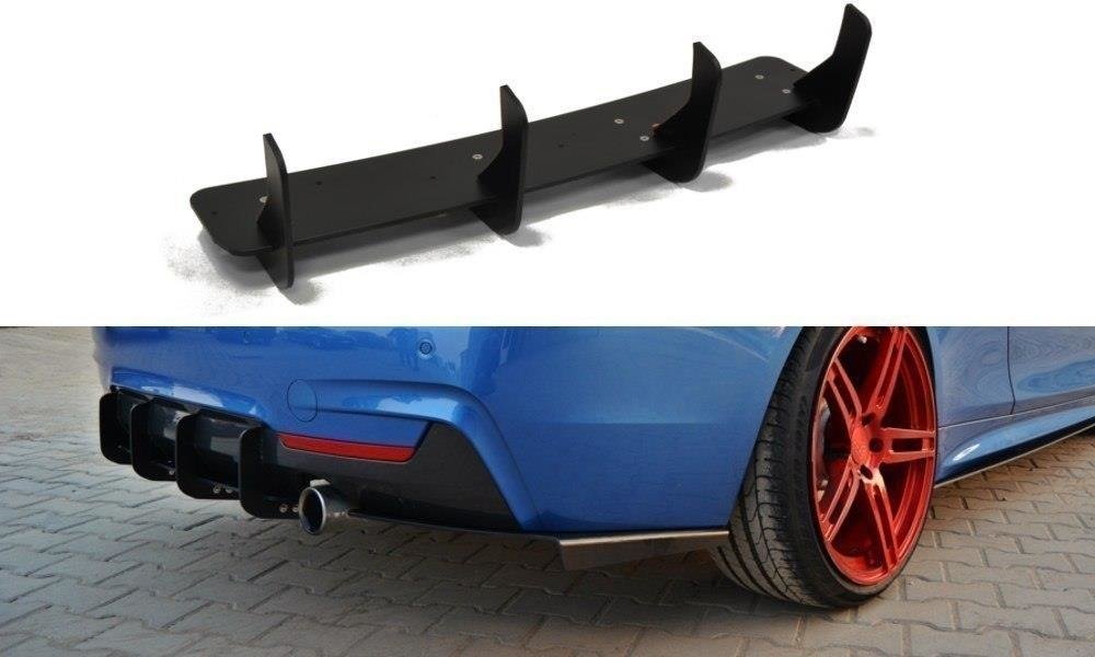 Maxton Diffusor Heck Ansatz für Heckschürze für & Heck Ansatz Flaps Diffusor für BMW 4er Coupe / Gran Coupe / Cabrio M-Paket F32 / F36 / F33