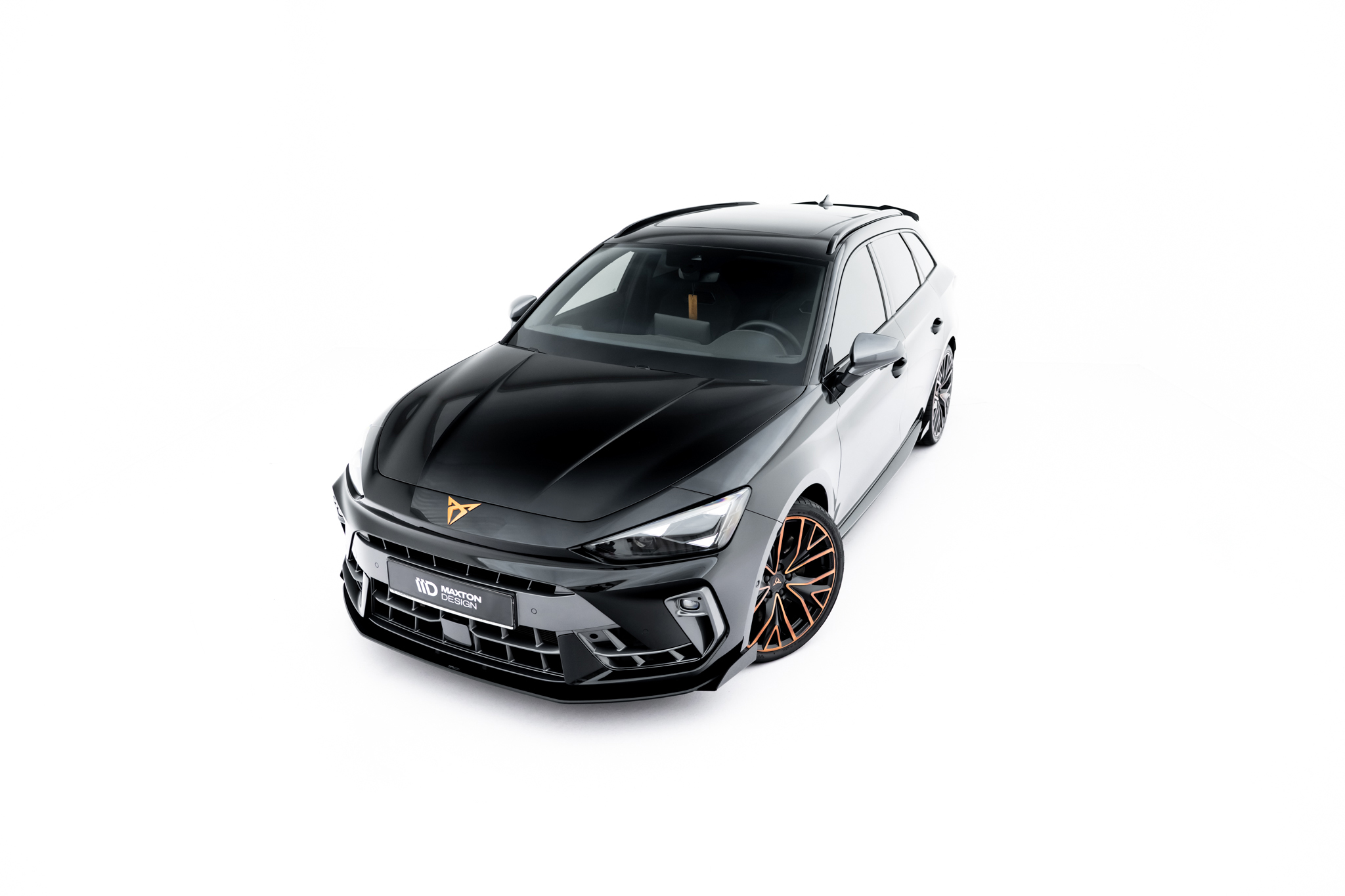Maxton Street Pro Front Ansatz + Flaps für Cupra Leon ST / Hatchback Mk1 Facelift schwarz Hochglanz