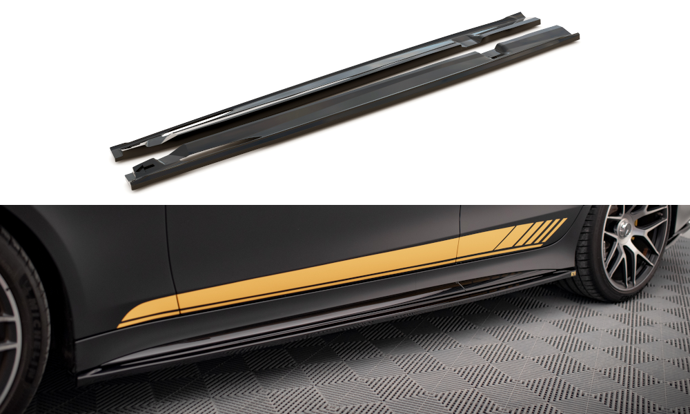 Maxton Seitenschweller Ansatz für Mercedes-AMG GT 63S 4-Door Coupe X290 schwarz Hochglanz