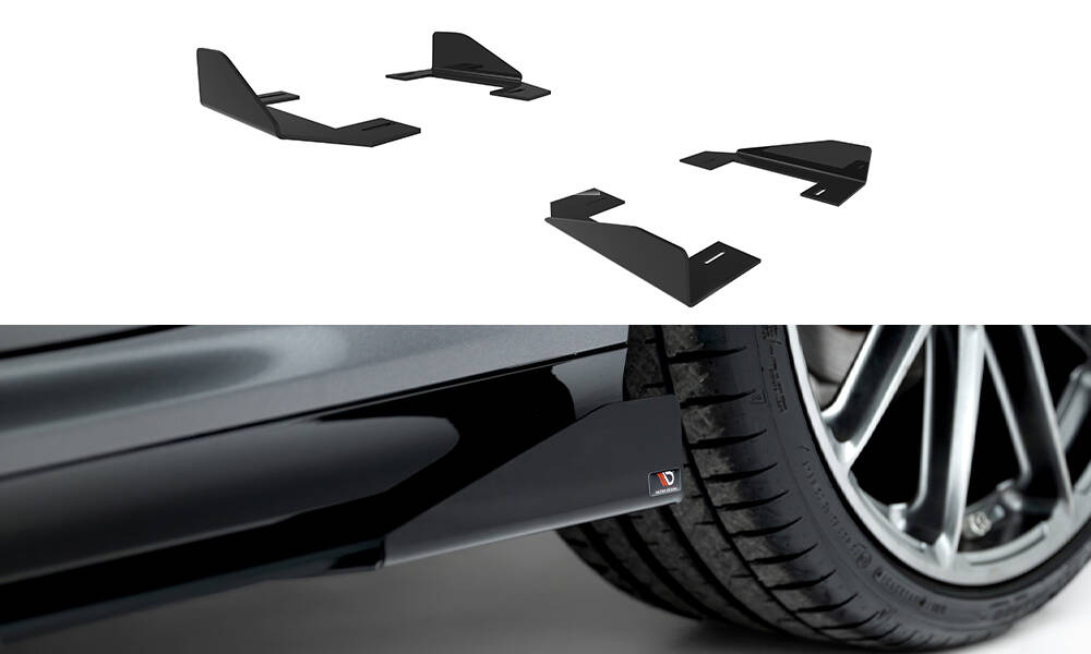 Maxton Seitenschweller Flaps für BMW M135i F70 schwarz Hochglanz