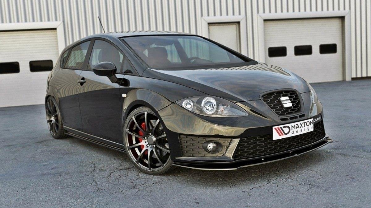Maxton Front Ansatz V.1 für SEAT LEON MK2 CUPRA FR Facelift schwarz Hochglanz