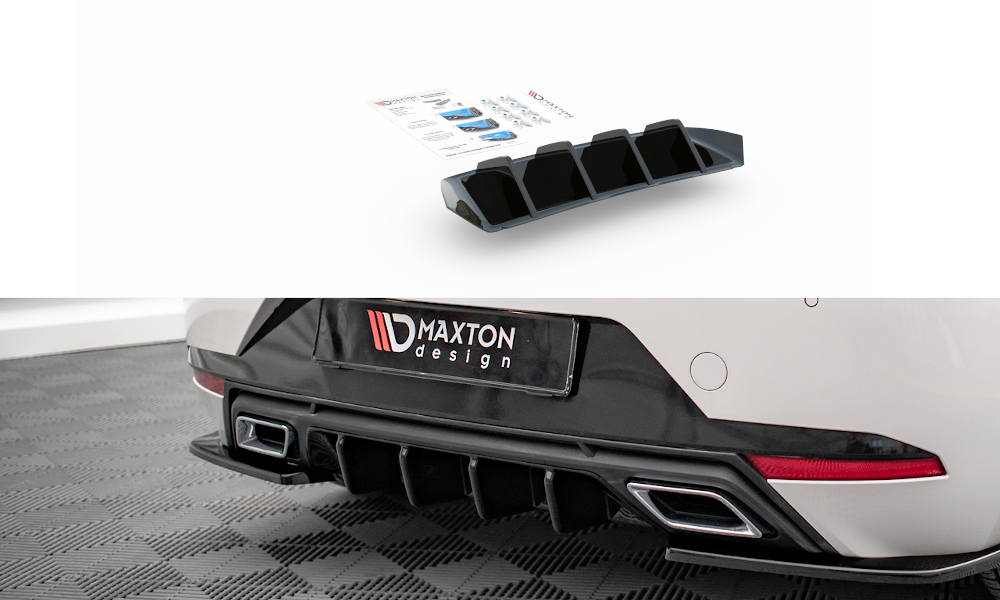 Maxton Diffusor Heck Ansatz für Seat Ibiza FR/ Standard Mk5 schwarz Hochglanz
