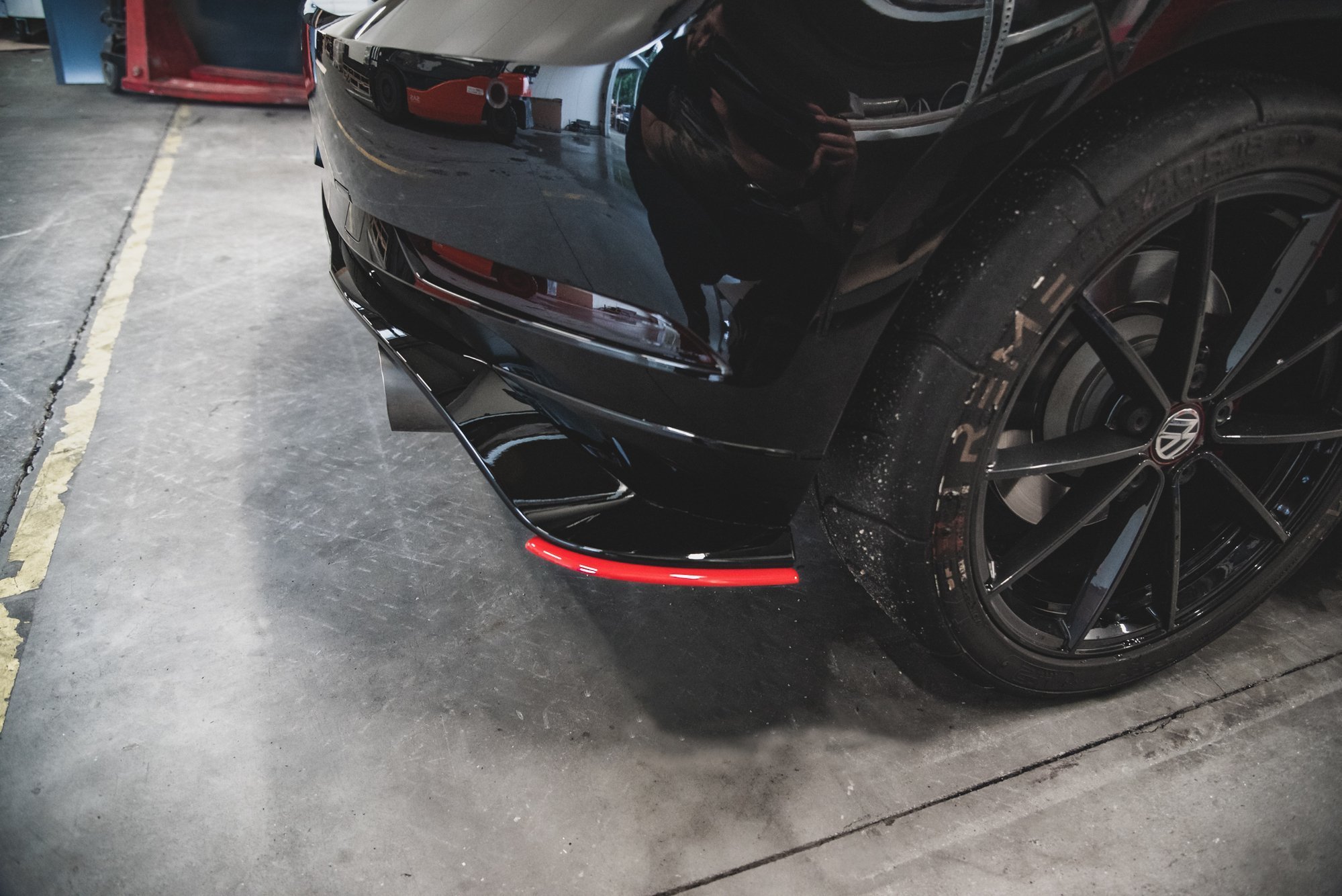 Maxton Heck Ansatz Flaps Diffusor passend für Golf 7 GTI TCR schwarz Hochglanz