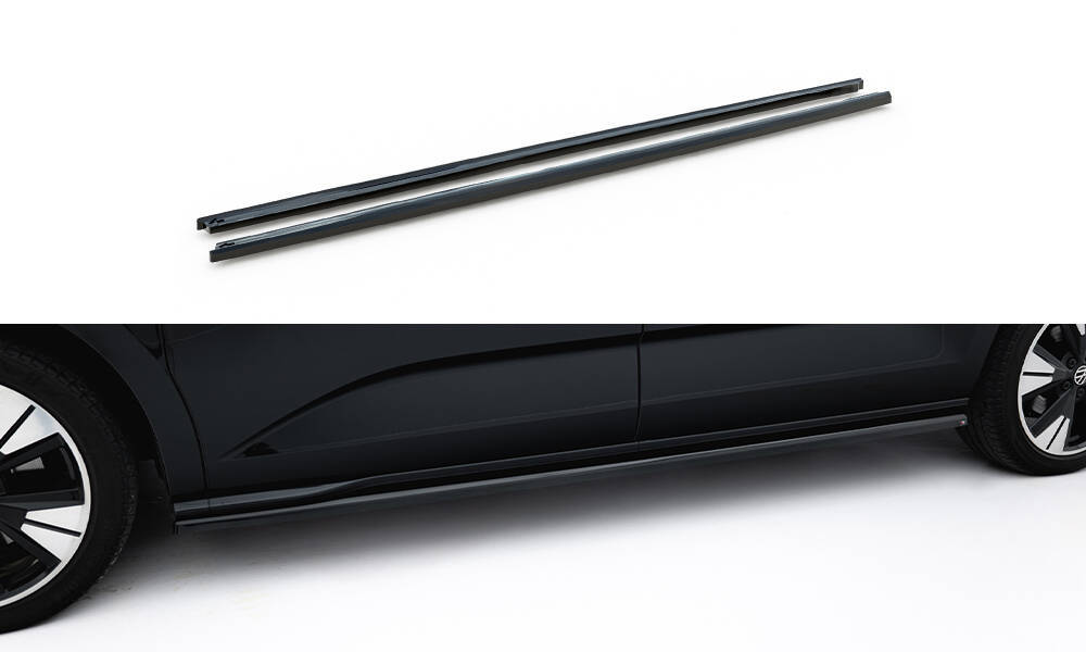 Maxton Seitenschweller Ansatz für VW Multivan Long T7 schwarz Hochglanz