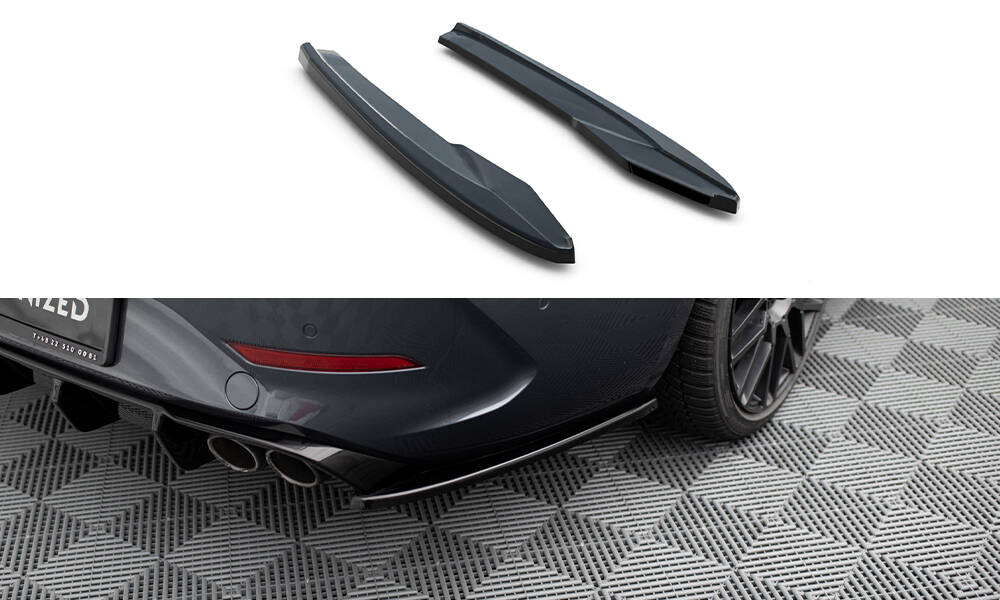 Maxton Heck Ansatz Flaps Diffusor V.2 für Cupra Leon ST Mk1 Facelift schwarz Hochglanz