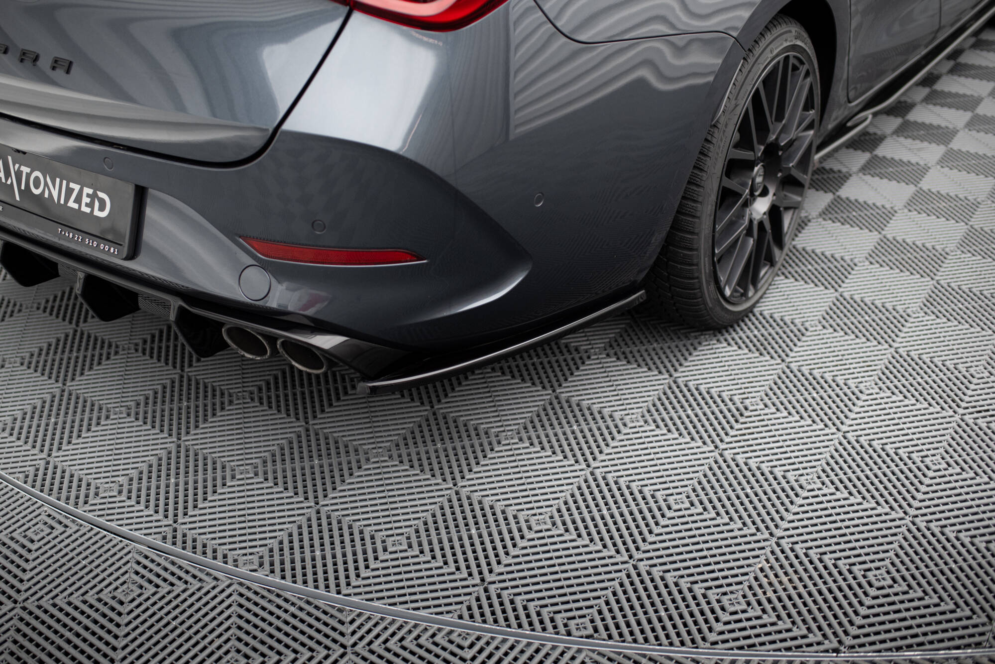 Maxton Heck Ansatz Flaps Diffusor V.2 für Cupra Leon ST Mk1 Facelift schwarz Hochglanz