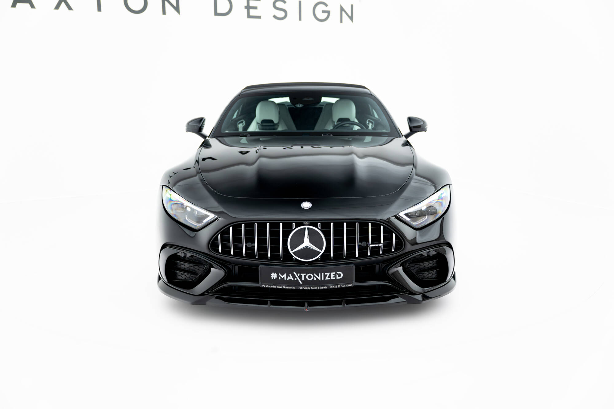 Maxton Front Ansatz für Mercedes-AMG SL 63 R232 schwarz Hochglanz