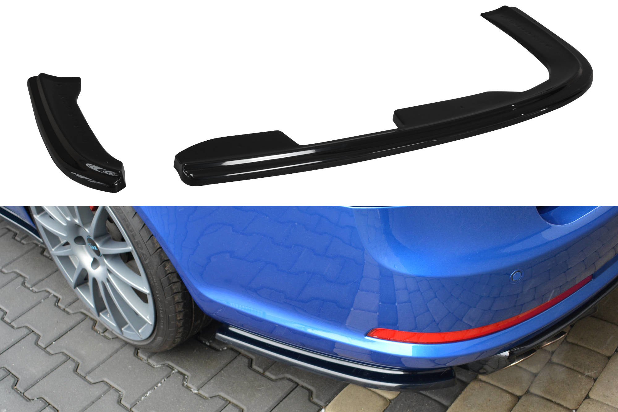 Maxton Heck Ansatz Flaps Diffusor für Skoda Octavia RS Mk2 / Mk2 FL Limousine / Combi schwarz Hochglanz