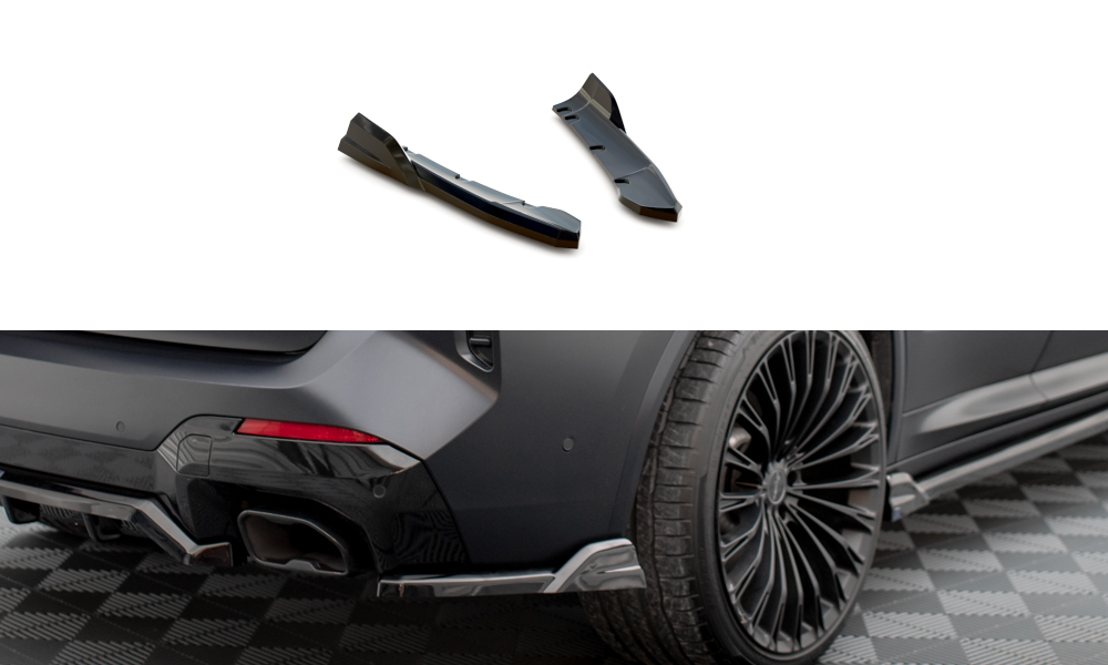 Maxton Heck Ansatz Flaps Diffusor passend für X3 M-Paket G01 Facelift schwarz Hochglanz