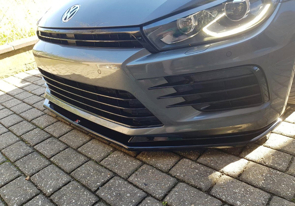 Maxton Front Ansatz V.1 für VOLKSWAGEN SCIROCCO MK.3 R FACELIFT schwarz Hochglanz