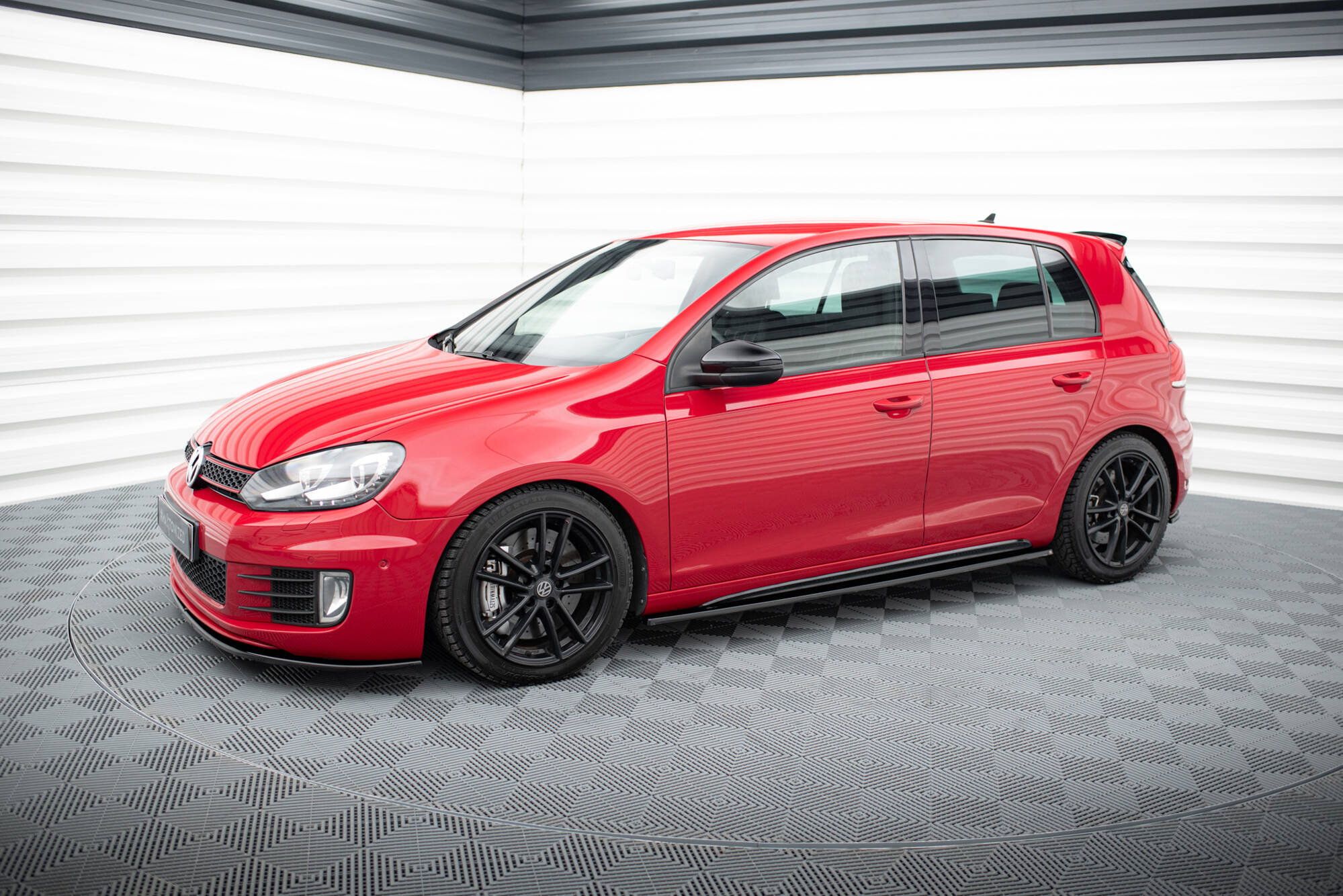 Maxton Seitenschweller Ansatz passend für GOLF 6 GTI/ GTD schwarz Hochglanz