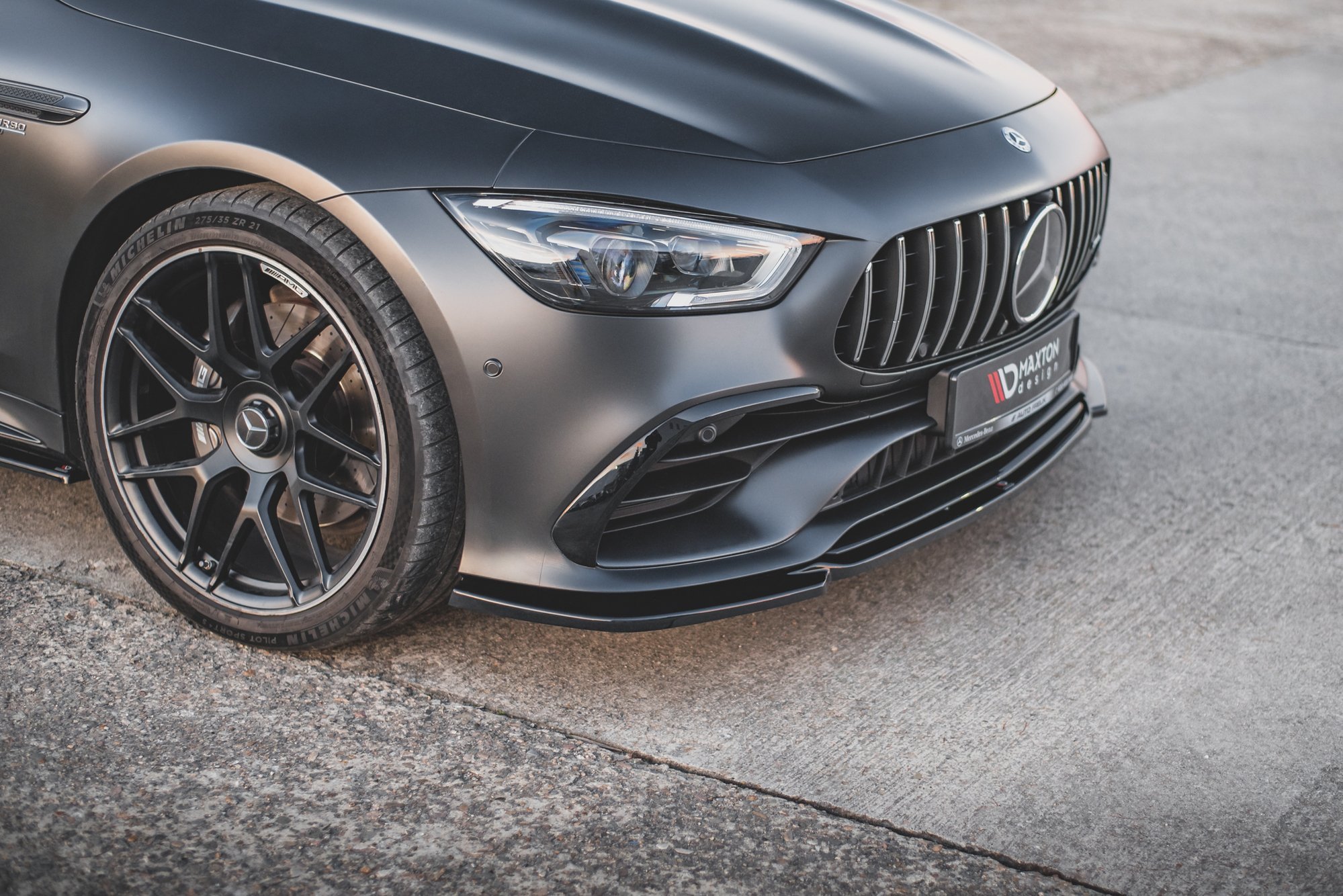 Maxton Front Ansatz V.1 für Mercedes-AMG GT 53 4-Door Coupe schwarz matt