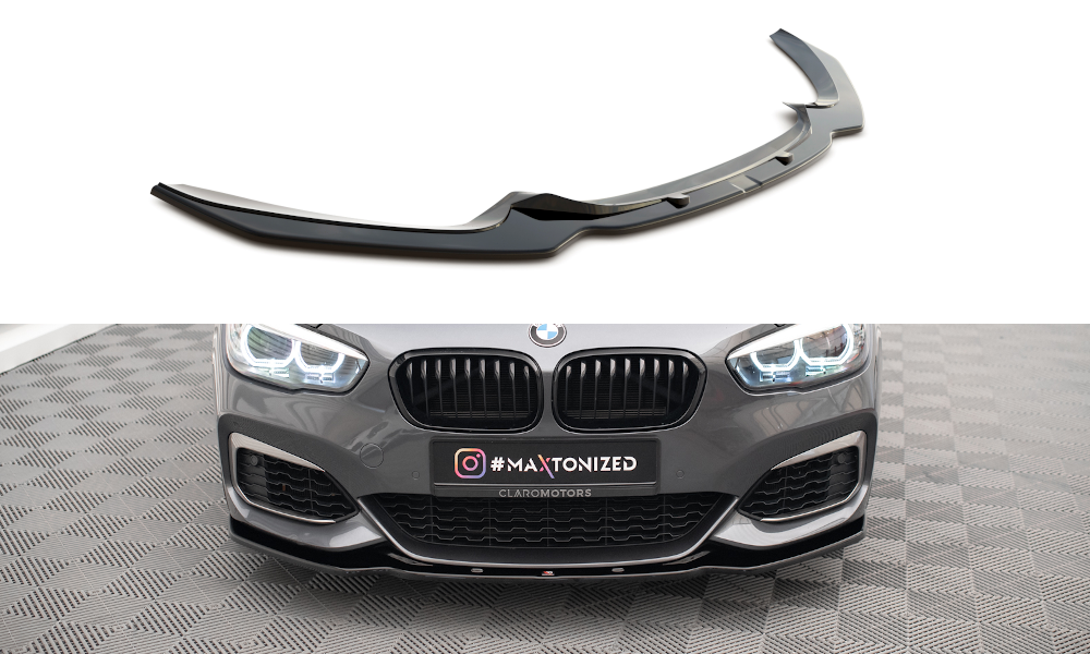 Maxton Front Ansatz V.1 für BMW 1er F20/F21 M-Power FACELIFT schwarz Hochglanz