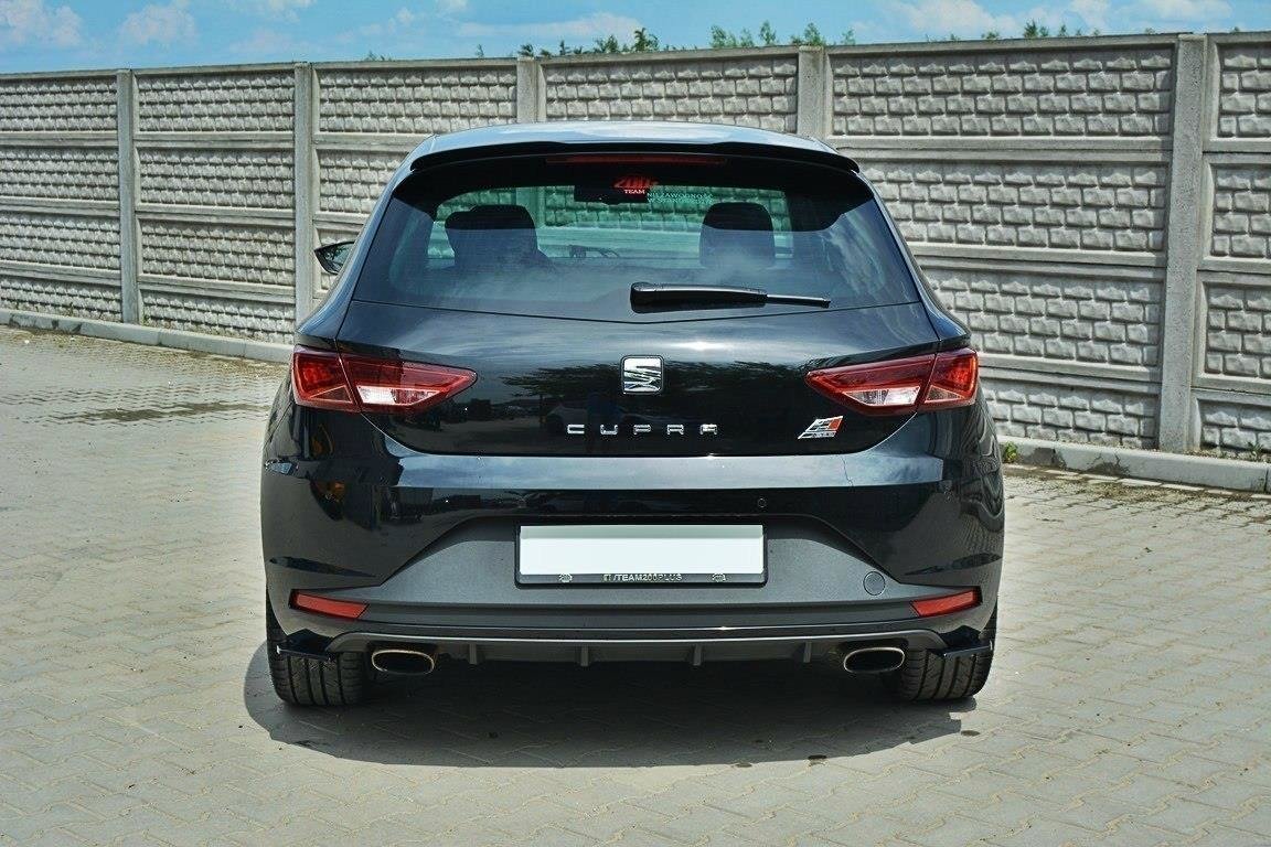 Maxton Heck Ansatz Flaps Diffusor für SEAT LEON III CUPRA / FR schwarz matt