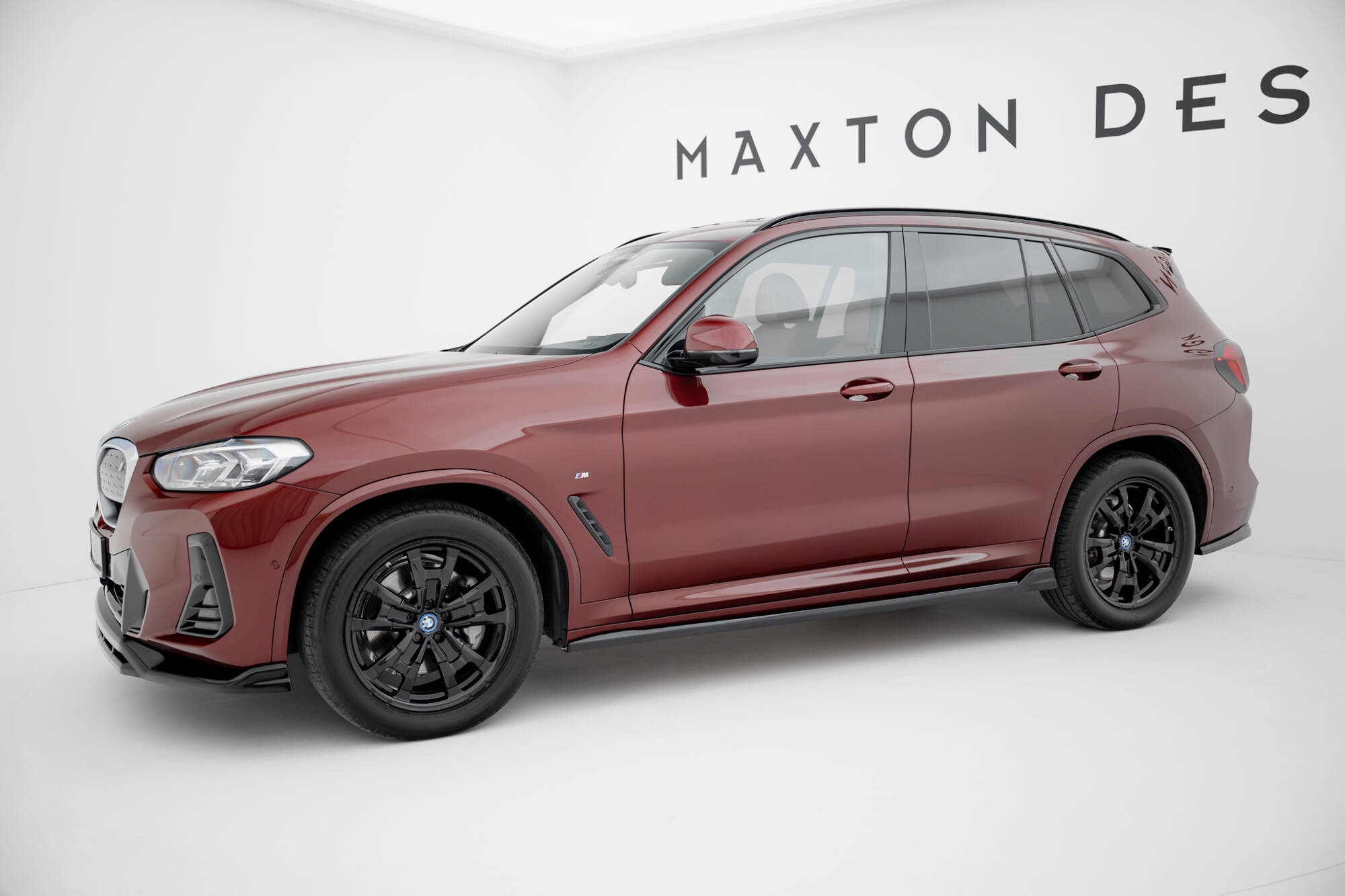 Maxton Seitenschweller Ansatz für BMW iX3 M-Paket G08 Facelift  schwarz Hochglanz