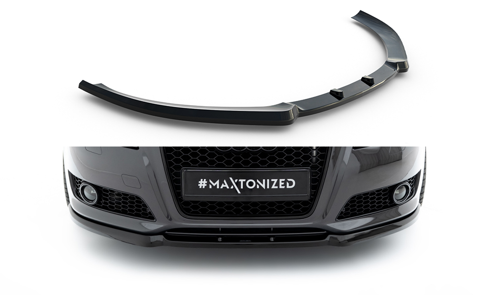 Maxton Front Ansatz für AUDI A3 8P Facelift schwarz Hochglanz