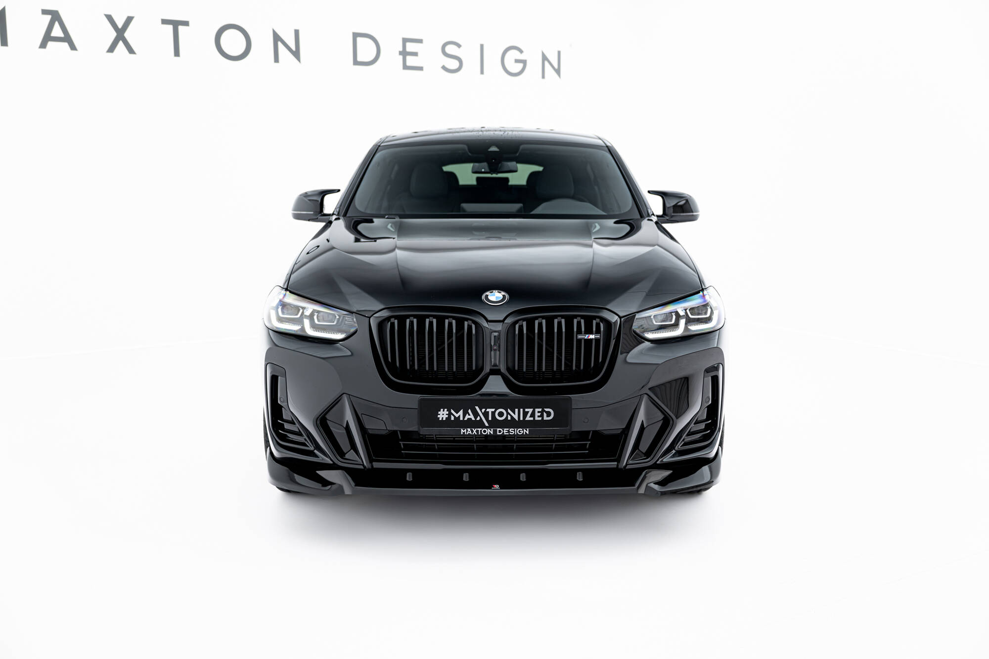 Maxton Front Ansatz V.2 für BMW X4 M-Paket G02 Facelift schwarz Hochglanz