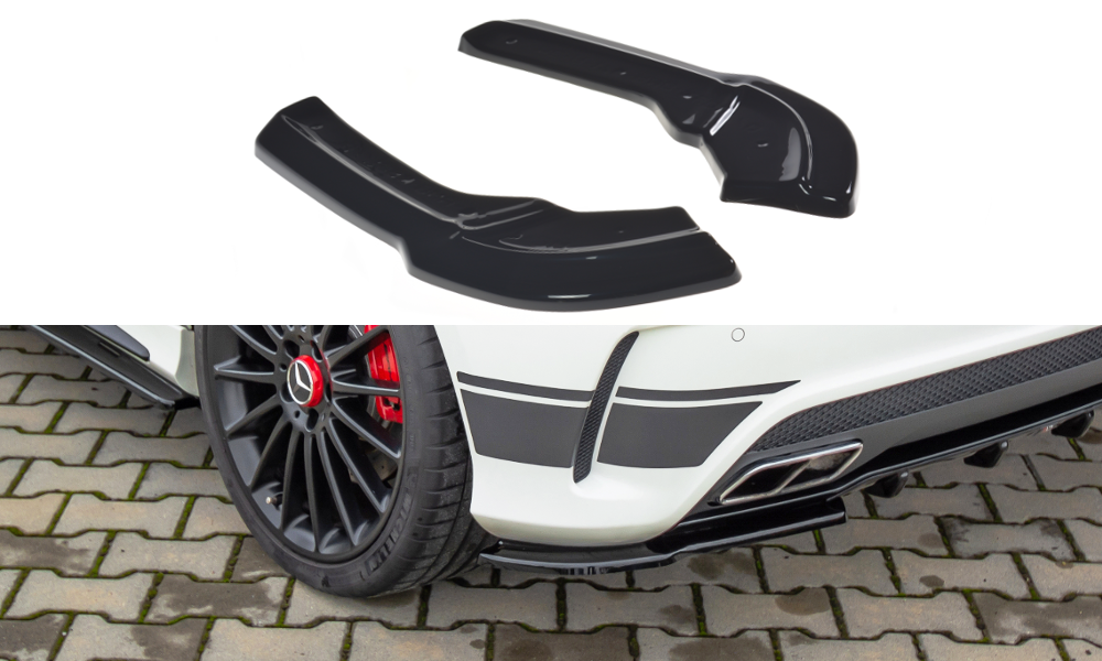 Maxton Heck Ansatz Flaps Diffusor für Mercedes A45 AMG W176 schwarz Hochglanz
