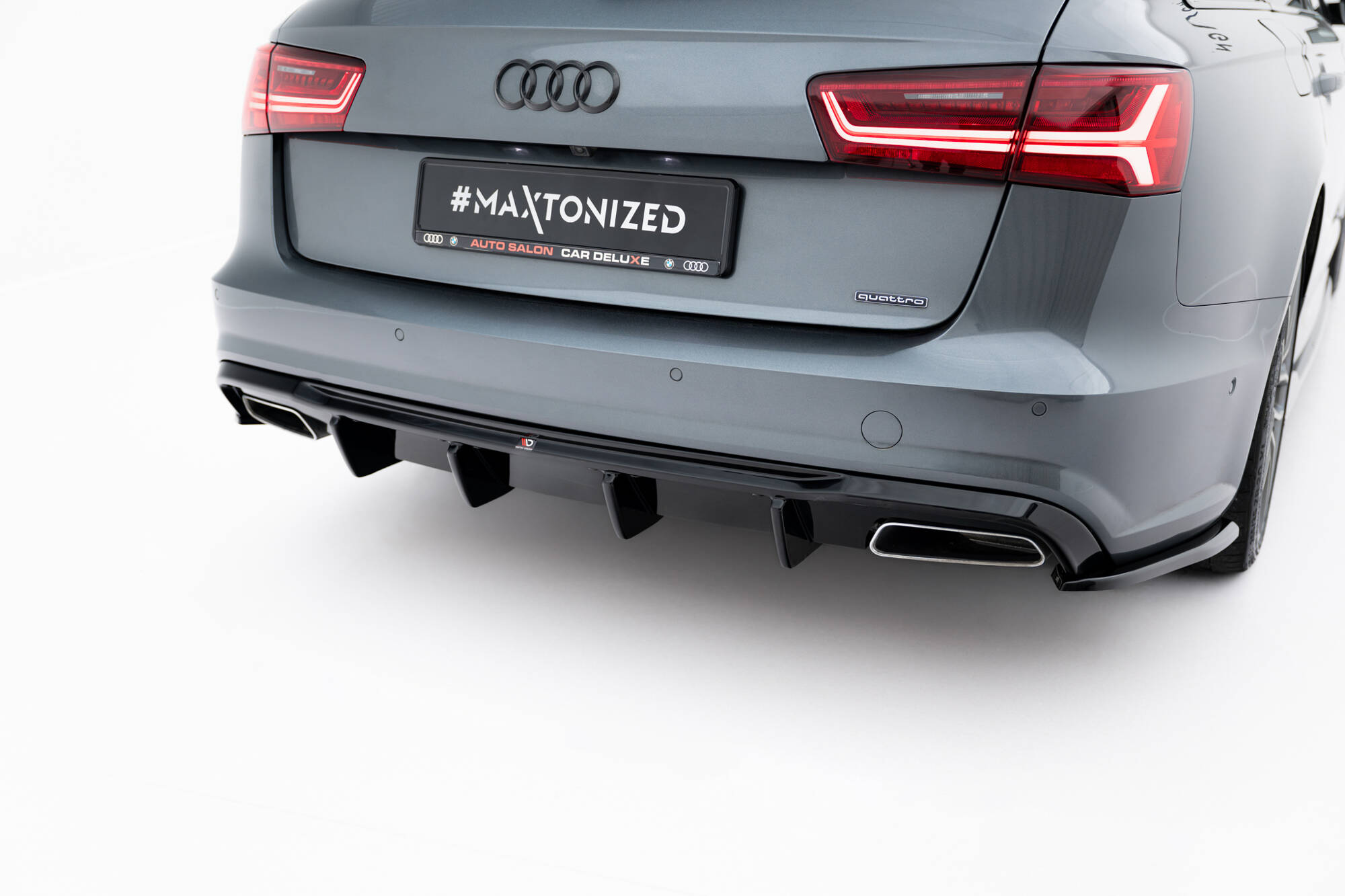 Maxton Diffusor Heck Ansatz V.2 für Audi A6 / A6 C7 S-line/ S6 C7 Facelift schwarz Hochglanz