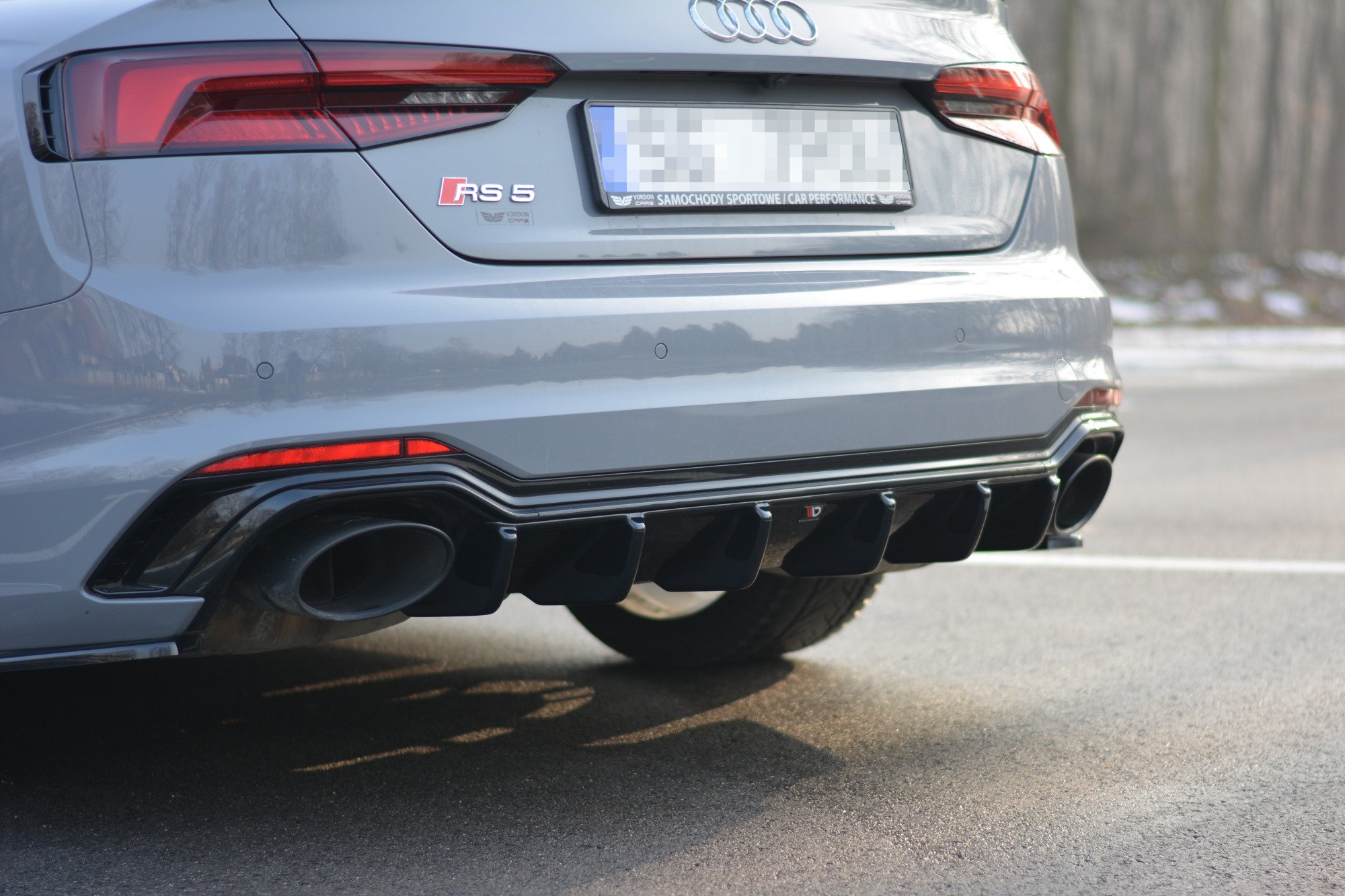 Maxton Diffusor Heck Ansatz für Audi RS5 F5 Coupe / Sportback schwarz matt