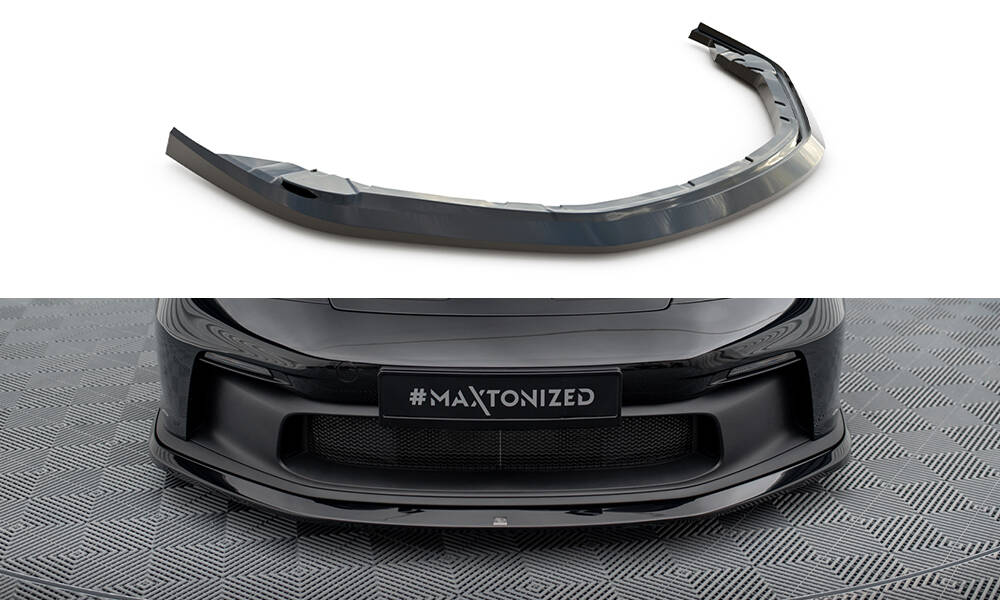 Maxton Front Ansatz für Porsche 911 992 GT3 schwarz Hochglanz