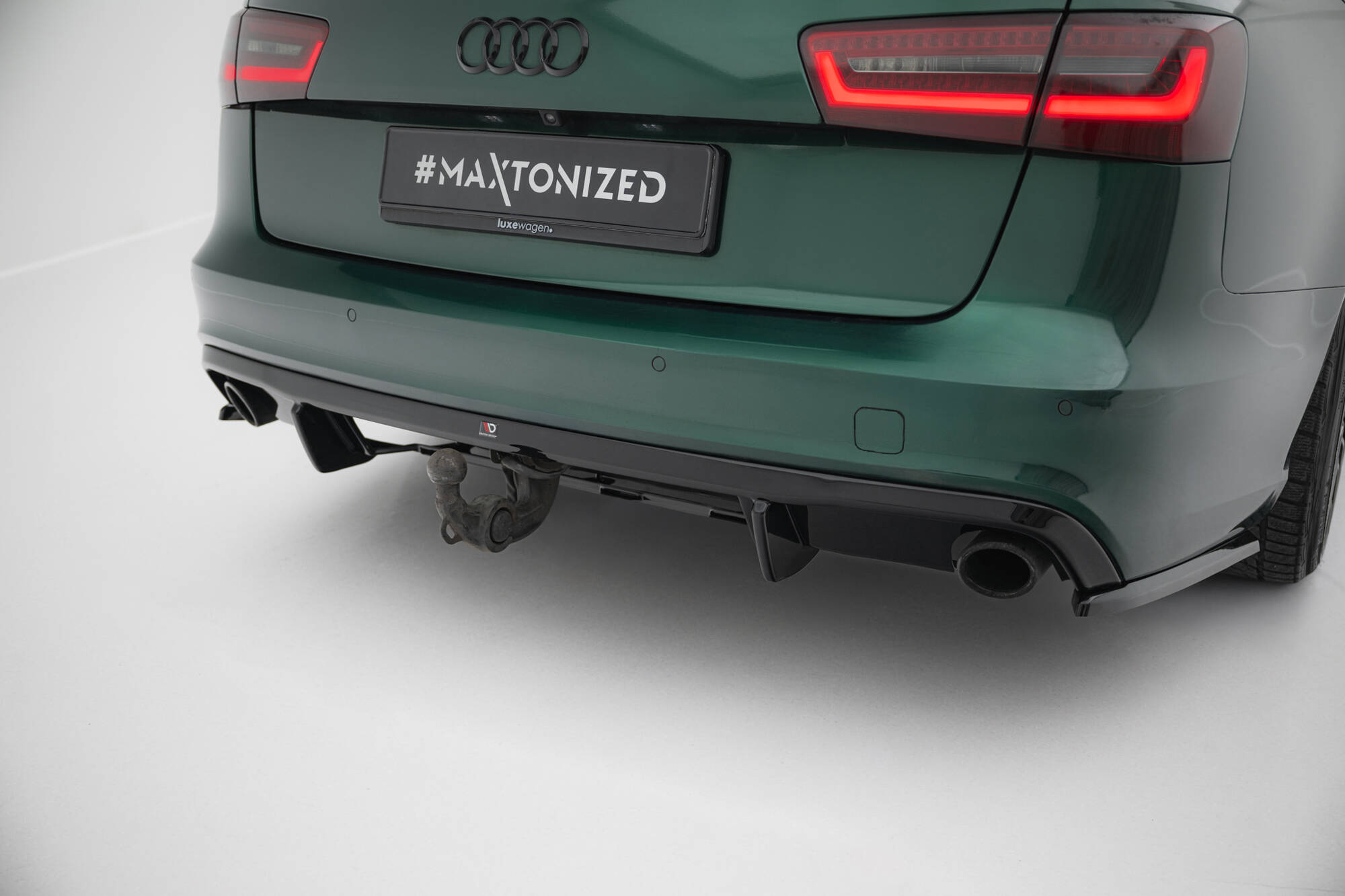 Maxton Diffusor Heck Ansatz für Audi A6 S-line Avant C7  schwarz Hochglanz