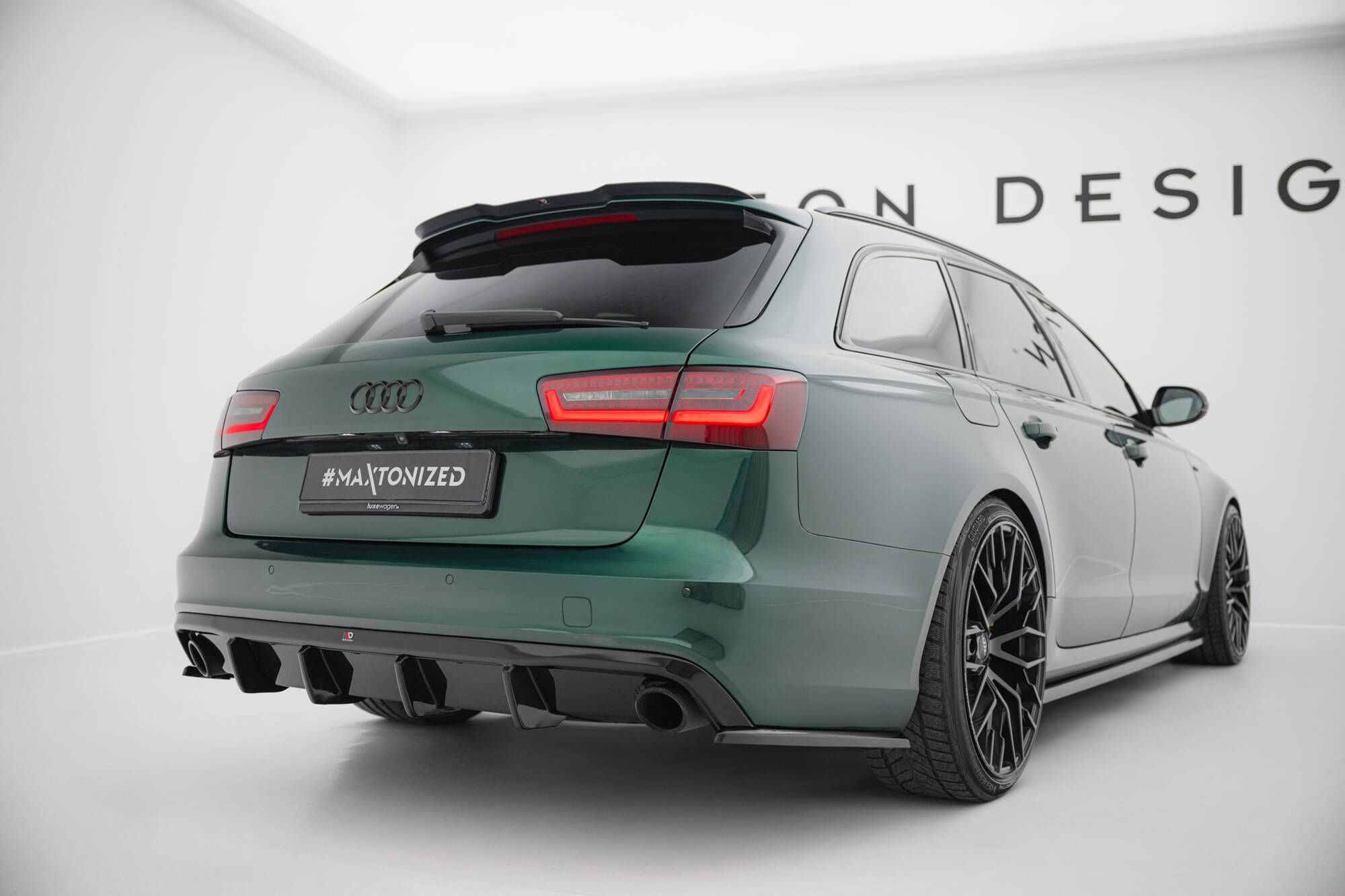 Maxton Diffusor Heck Ansatz für Audi A6 S-line Avant C7  schwarz Hochglanz