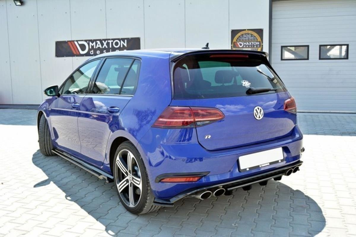 Maxton Mittlerer Diffusor Heck Ansatz für VW GOLF 7 R Facelift schwarz matt