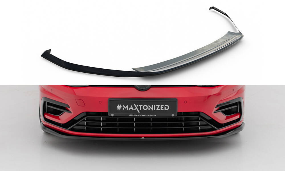 Maxton Front Ansatz V.7 passend für Golf R / R-Line Mk7 Facelift schwarz Hochglanz