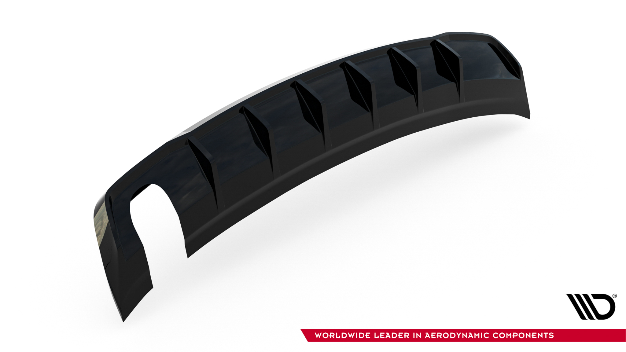 Maxton Diffusor Heck Ansatz für Audi A3 Limousine 8V (Ausführung mit einseitigem Doppelauspuffendrohr)