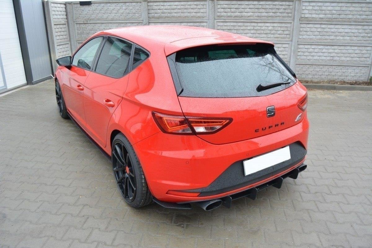Maxton SEAT LEON III CUPRA Diffusor Heck Ansatz für Heckschürze für & Heck Ansatz Flaps Diffusor für