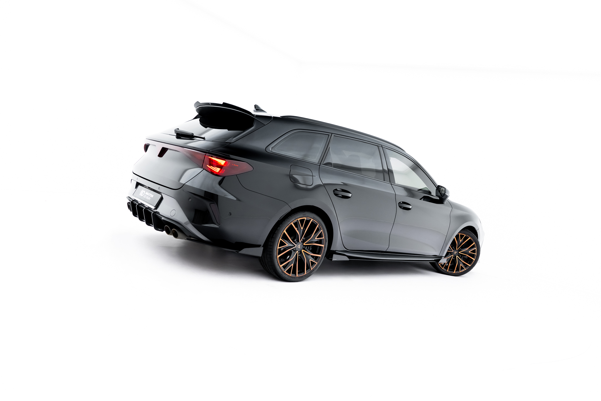 Maxton Street Pro Seitenschweller Ansatz + Flaps für Cupra Leon ST / Hatchback Aero Mk1 / Mk1 Facelift schwarz Hochglanz