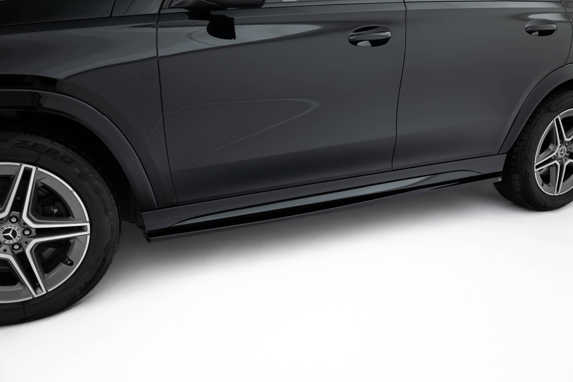 Maxton Seitenschweller Ansatz für Mercedes-AMG / AMG-Line GLE SUV W167 / W167 Facelift schwarz Hochglanz
