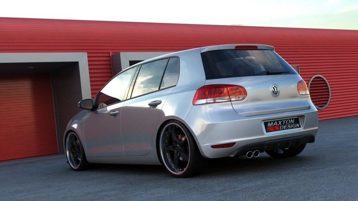 Maxton Diffusor Heck Ansatz passend für GOLF 6 MIT 1 AUSPUFF schwarz Hochglanz