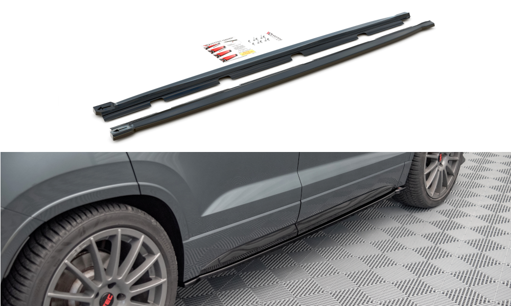 Maxton Seitenschweller Ansatz für Cupra Ateca Mk1 / Mk1 Facelift schwarz Hochglanz