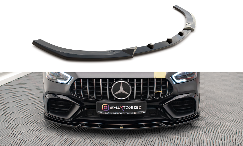 Maxton Front Ansatz V.3 für Mercedes-AMG GT 63S 4 Door Coupe Aero X290 schwarz Hochglanz
