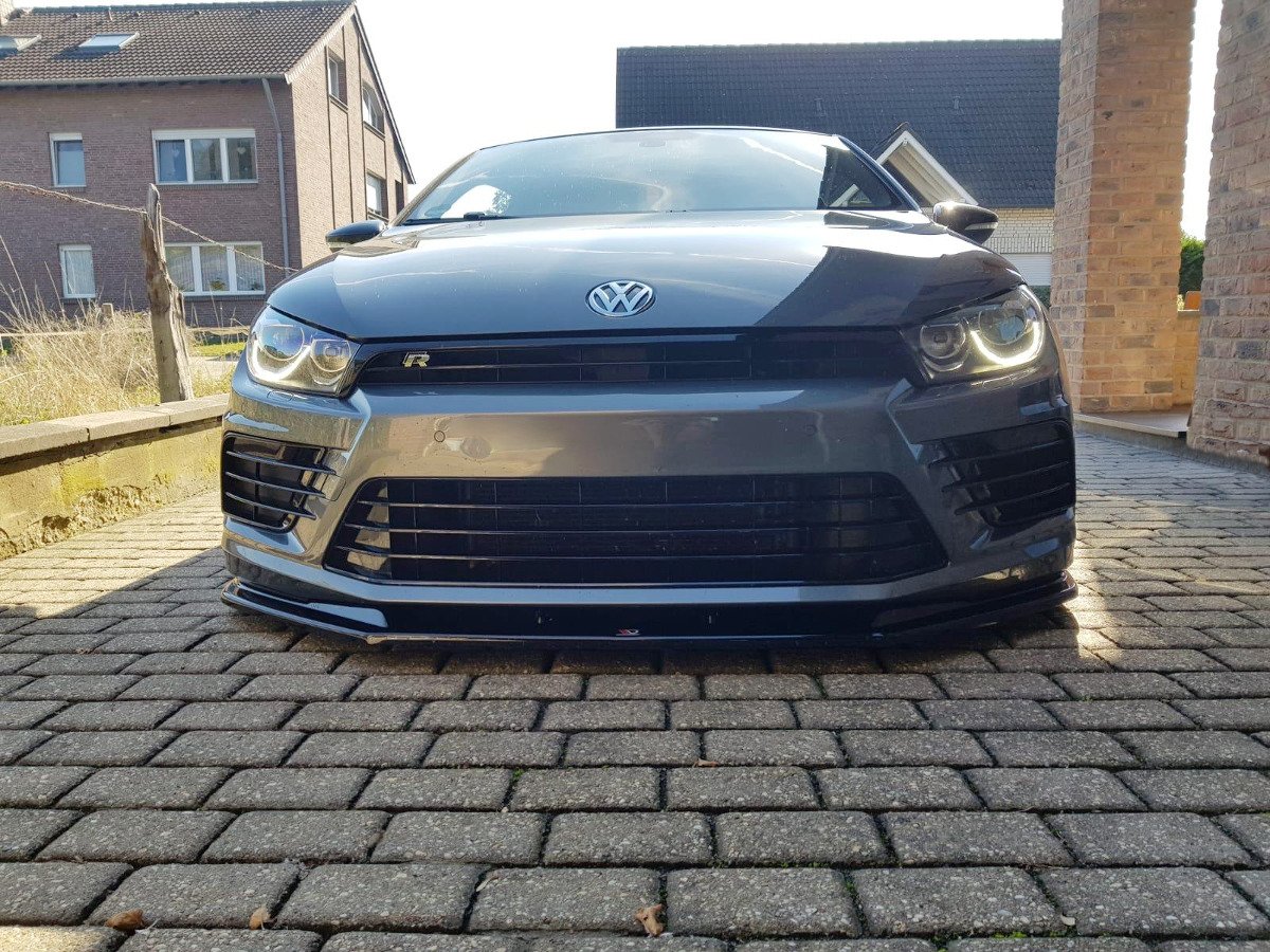 Maxton Front Ansatz V.1 für VOLKSWAGEN SCIROCCO MK.3 R FACELIFT schwarz Hochglanz