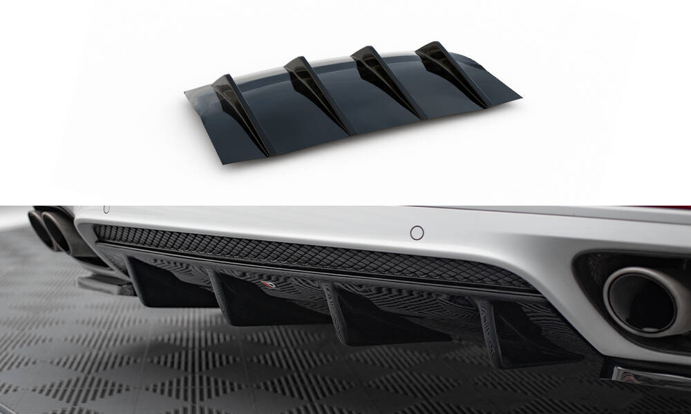 Maxton Diffusor Heck Ansatz für Porsche Panamera GTS 971 schwarz Hochglanz